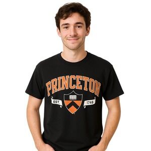 League T-Shirt M Vintage Black Princeton University Tee Collegiate Ivy League